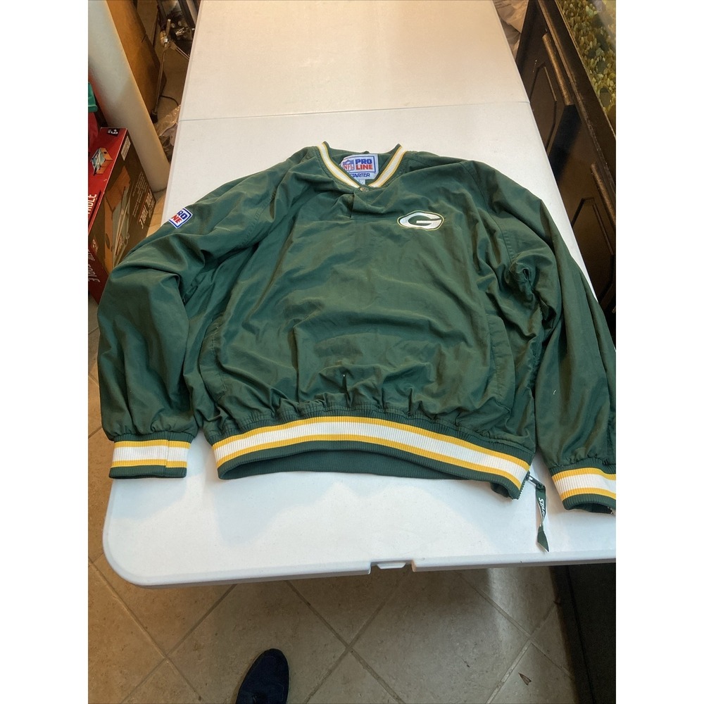 green bay packers Starter Pro Line Pullover Large Mens Green
